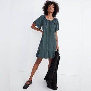 Madewell NH081 Priya Button down ruffled dress, XXL